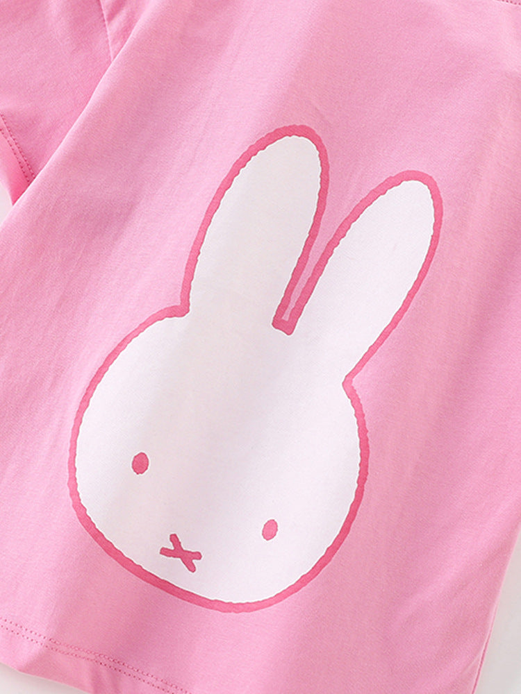 Arrival Summer Baby Kids Girls Cartoon Rabbits Pattern T-shirt and Shorts Clothing Set